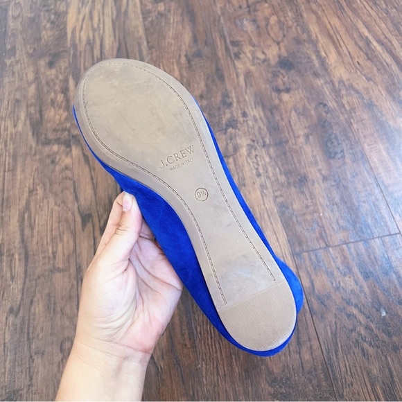 J Crew • Cece Suede Ballet Flat cobalt blue Bluebird suede round toe 46198 - Picture 8 of 10